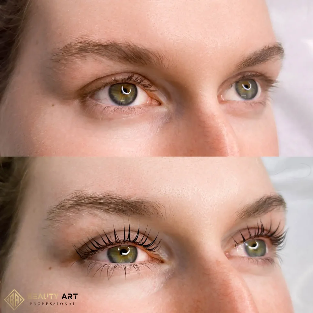 avant et après le rehaussement de cils - beauty art pro 4